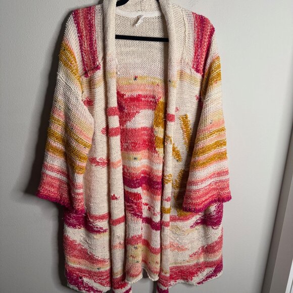 Anthropologie Women's Pink Multi Saturday/Sunday Betania Cardigan - Size M/L - Picture 2 of 5